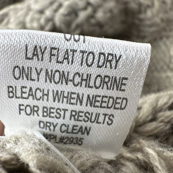 Alps Sweater Womens Medium Beige Button Bobbles Chunky Cable Cardigan Wool Poms - Picture 9 of 12